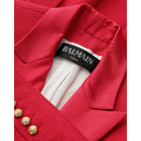 Balmain Jacke/Mantel aus Baumwolle in Rosa / Pink
