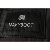 Navyboot Jas/Mantel Leer in Zwart