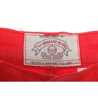 Armani Jeans Paire de Pantalon en Coton en Rouge