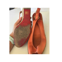 Christian Louboutin Chaussures compensées en Soie en Orange