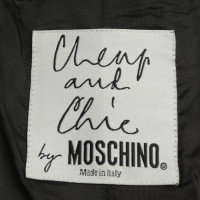 Moschino Schwarzer Mantel mit Muster