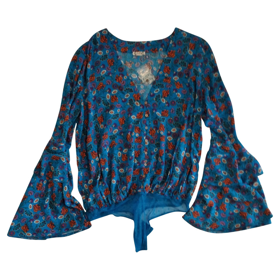 Free People Top Viscose in Blue