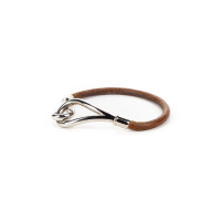 Hermès Jumbo Hook Halskette aus Leder in Braun