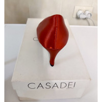 Casadei Pumps/Peeptoes aus Leder in Rot