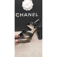 Chanel Wedges Patent leather in Black
