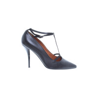 Lanvin Schwarze Lederpumps mit verspielten Riemchen