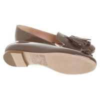 Unützer Slippers/Ballerinas Patent leather in Taupe