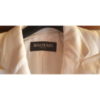 Balmain Blazer aus Baumwolle in Creme