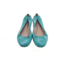 Chloé Chaussons/Ballerines en Cuir en Turquoise