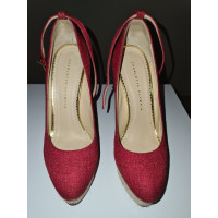 Charlotte Olympia Pumps/Peeptoes Linen in Red