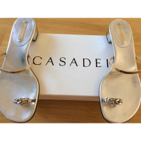 Casadei Sandalen aus Leder in Silbern