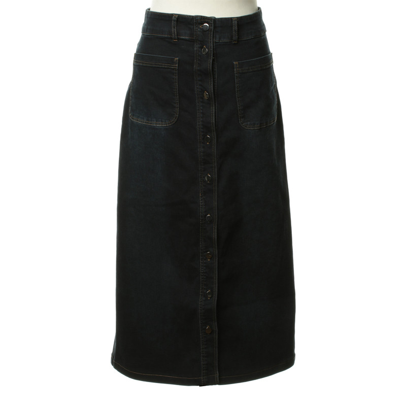 Stefanel Maxi jeans rok in donkerblauw