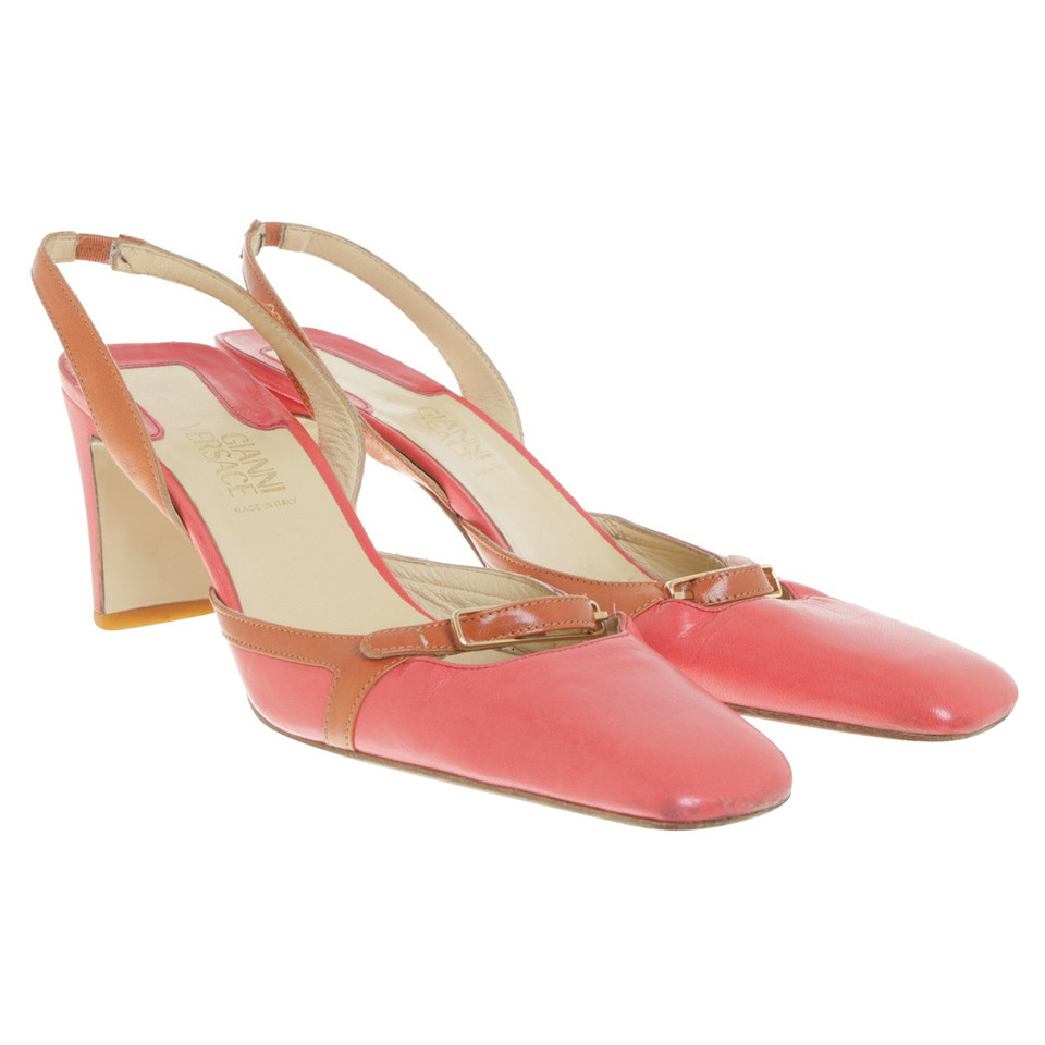 Gianni Versace Slingbacks en corail rouge