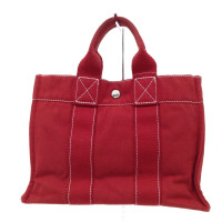 Hermès Fourre Tout Bag aus Canvas in Rot