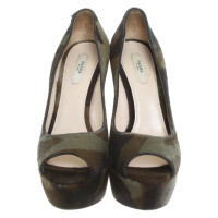 Prada Peep-toes with camouflage pattern