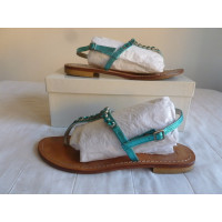 Max Mara Sandals Leather in Turquoise