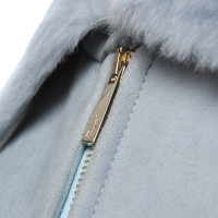 Salvatore Ferragamo Jacke/Mantel aus Leder in Blau