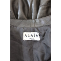 Alaïa Jacke/Mantel aus Leder in Schwarz
