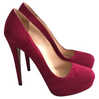 Prada Pumps/Peeptoes aus Wildleder in Fuchsia