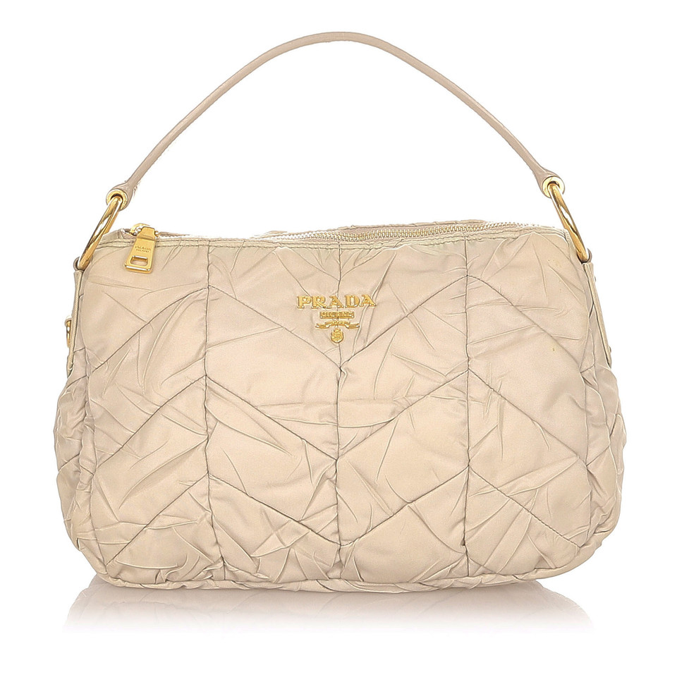 Prada Handtasche aus Baumwolle in Beige