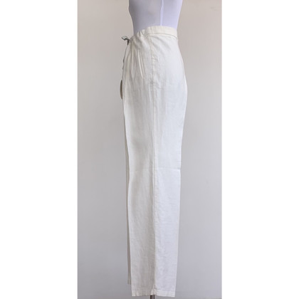 Armani Collezioni Paire de Pantalon en Lin en Blanc