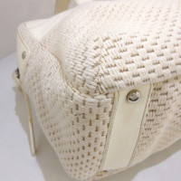 Chanel Umhängetasche aus Baumwolle in Weiß
