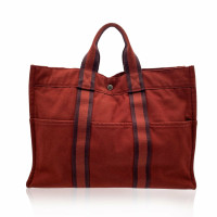 Hermès Fourre Tout Bag aus Baumwolle in Rot