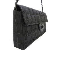 Chanel Accordion East West Flap Bag aus Baumwolle in Schwarz
