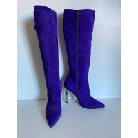 Versace Stiefel aus Wildleder in Violett