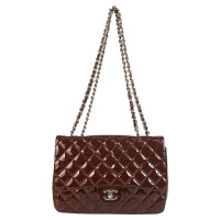 Chanel Classic Flap Bag Patent leather in Brown