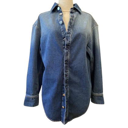 Alaïa Jacke/Mantel aus Baumwolle in Blau