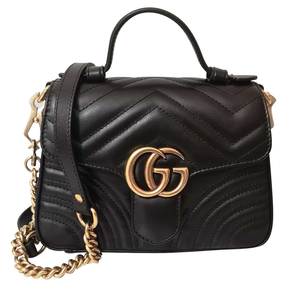 Gucci GG Marmont Flap Bag Normal in Pelle in Nero