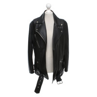 Acne Jacket/Coat Leather in Black