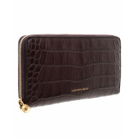 Alexander McQueen Clutch aus Leder in Braun