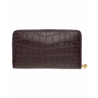 Alexander McQueen Clutch aus Leder in Braun