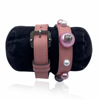 Gucci Armreif/Armband aus Leder in Rosa / Pink