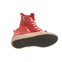Leather Crown Sneakers Suède in Rood