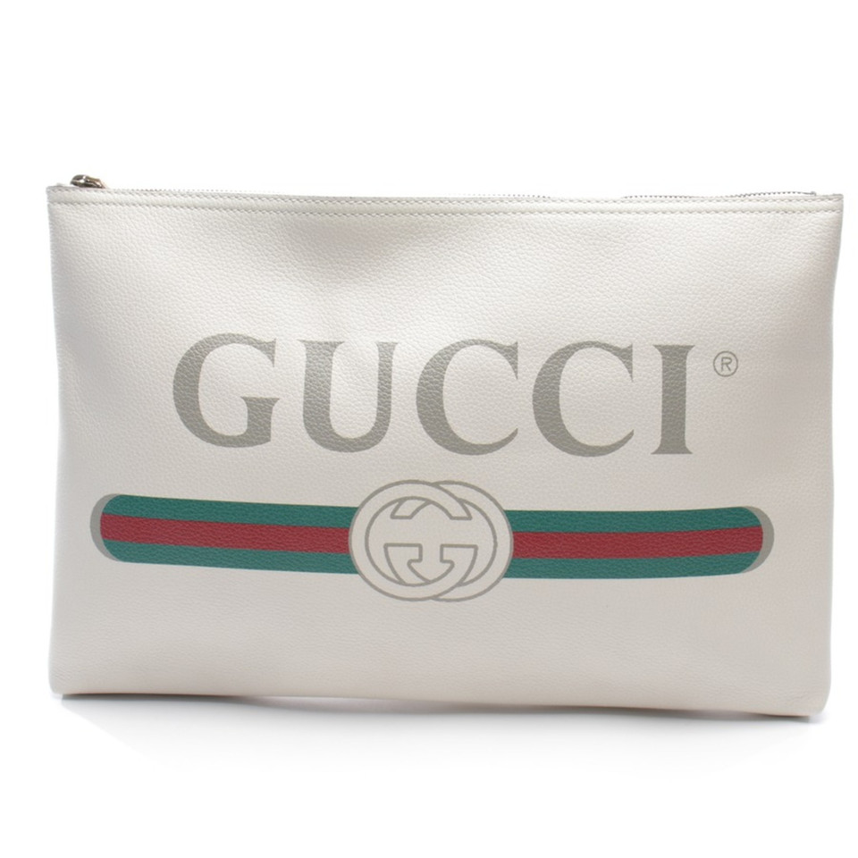 Gucci Clutch aus Leder in Beige