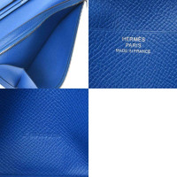 Hermès Béarn aus Leder in Blau