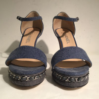 Chanel Sandals Jeans fabric in Blue