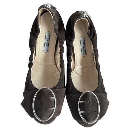 Prada Slippers/Ballerinas Leather in Brown