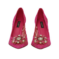Dolce & Gabbana Pumps/Peeptoes aus Viskose in Rosa / Pink