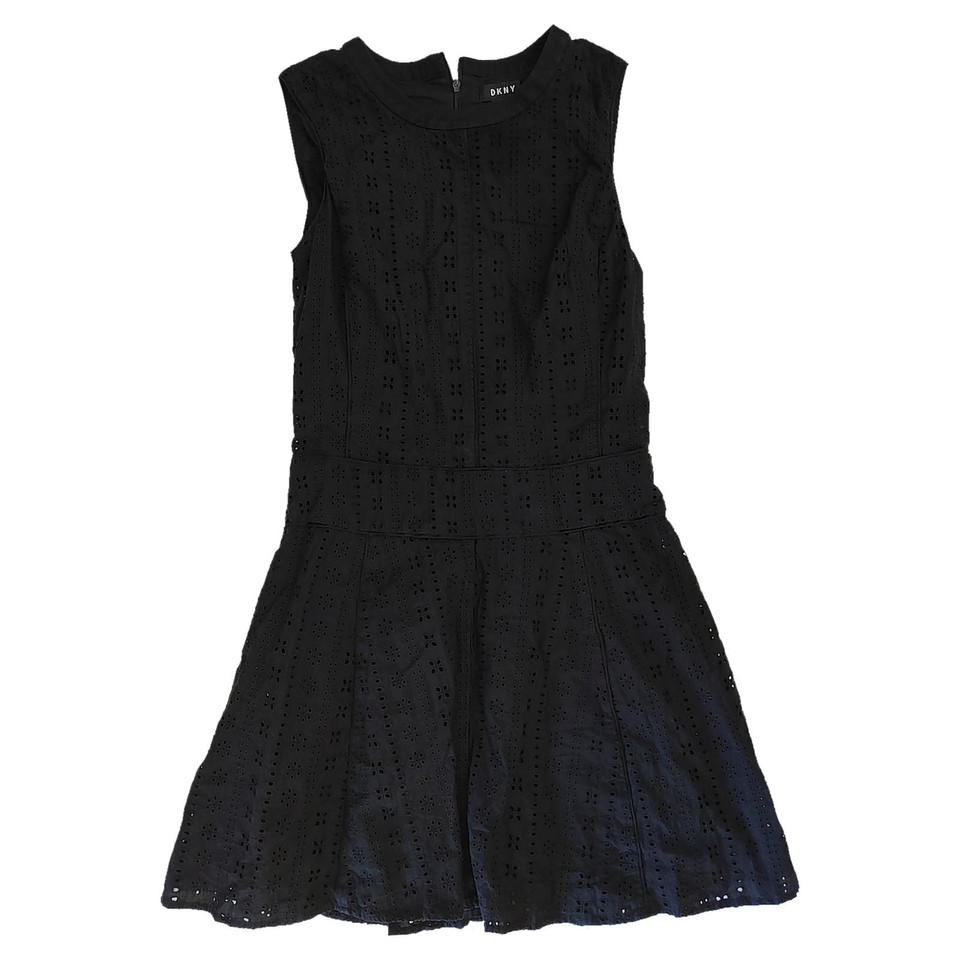 Dkny Kleid aus Baumwolle in Schwarz