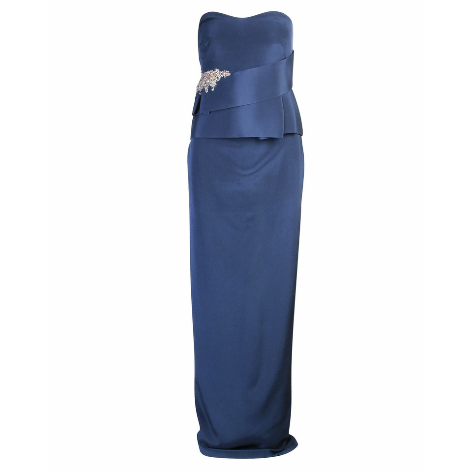 Marchesa Kleid aus Seide in Blau