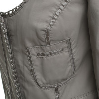 Patrizia Pepe Leather jacket with link chains