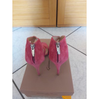 Gianvito Rossi Sandalen aus Wildleder in Fuchsia