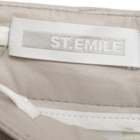 St. Emile Lam lederen broek in beige