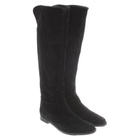 Unützer Stiefel aus Wildleder in Schwarz