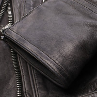 Balmain Jacket/Coat Leather in Grey