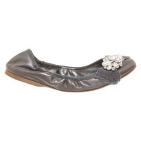 Miu Miu Slippers/Ballerinas Leather in Grey